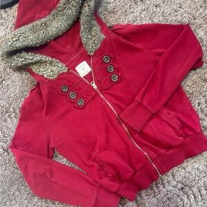 Forever 21 Red and Gray Puffer Jacket with Cozy Lining